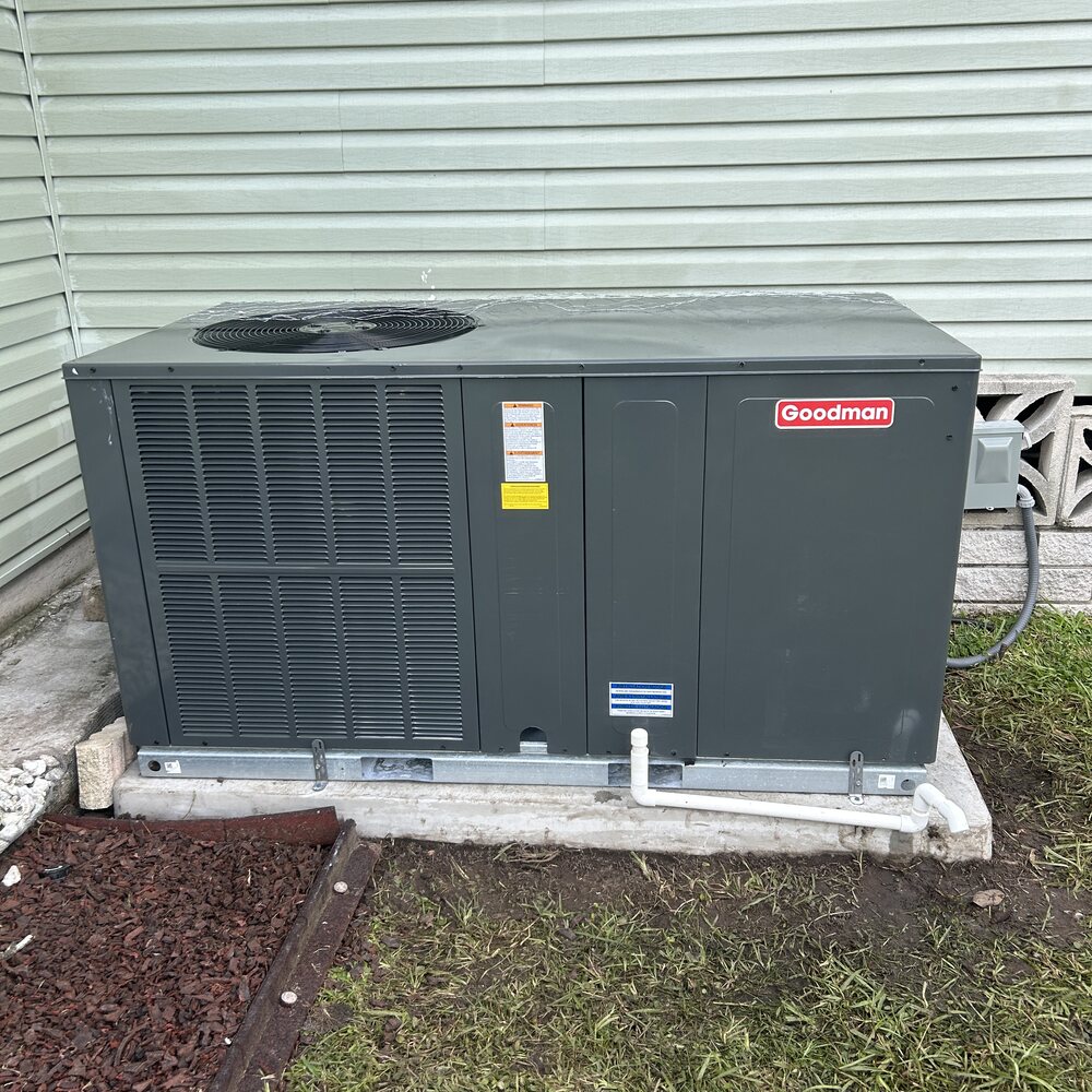 New high-efficiency Goodman AC system after install